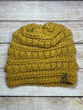 Handmade Mustard Yellow Chunky Knit Beanie